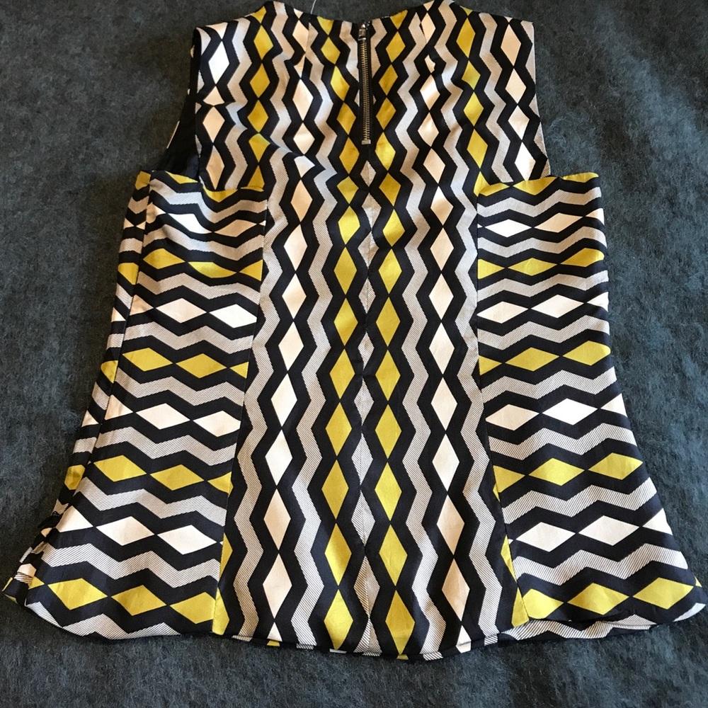 Milly Silk Geometric Print Shell - Picture 2 of 4